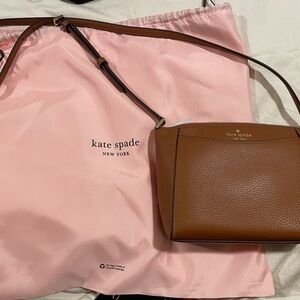 Kate Spade Crossbody pebbled leather warm ginger color NWT included dust bag P4